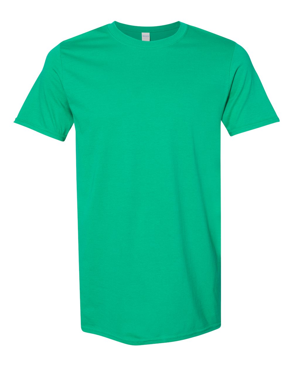 Kelly Green Gildan 64000 T-shirt Mockup Green T-shirt Styled 