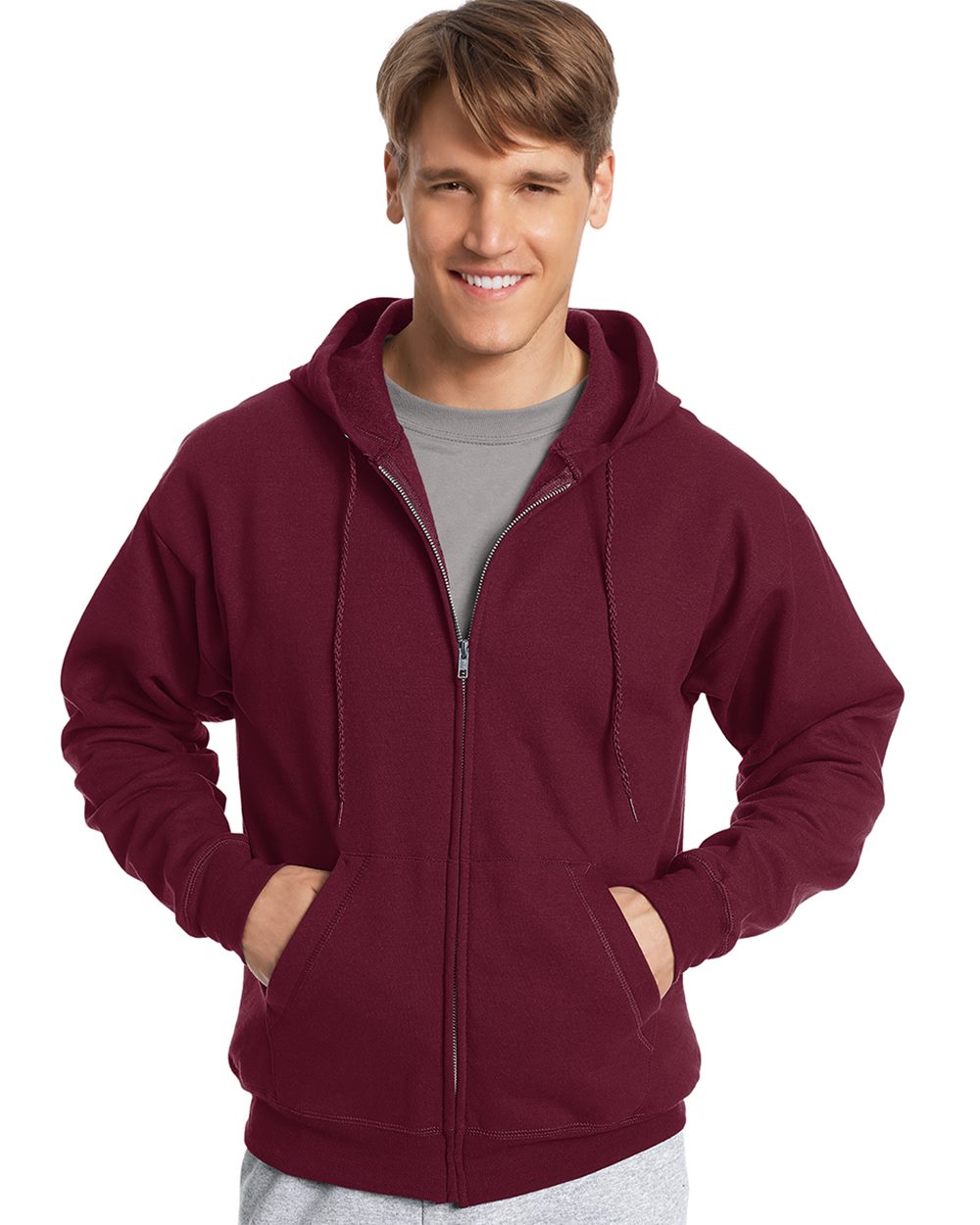 Zip-Up Hoodie – Hanes P180 – Ecosmart Full-Zip Hoodie